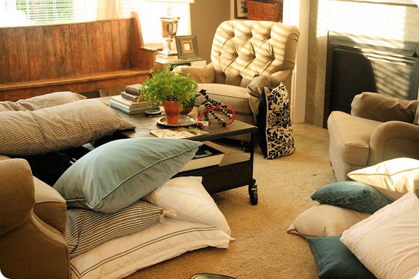messy living room