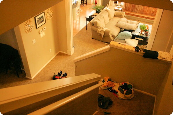 messy stairs