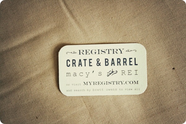 And a dainty registry card