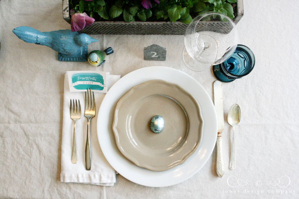 teal table